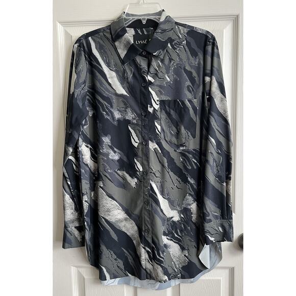 LYSSE Bundle Of 8 Solid Print Button Down Wrinkle Resistant Career Blouses Tops - Picture 13 of 16